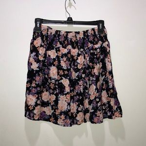 Black floral skirt